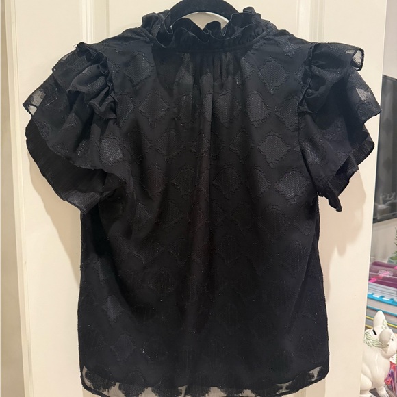 THML Black Blouse with Tassel Accents - Picture 2 of 6